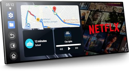 LAMTTO Pantalla CarPlay Coche 10,25 con Netflix Youtube, Cámara Trasera