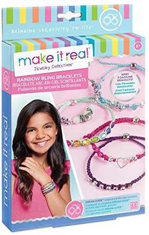 Make It Real Rainbow Bracelet Making Kit - Girls Friendship Jewellery - Arts and Crafts for Kids