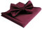 HISDERN Fliege mit Einstecktuch fur Herren Einfarbig Einstellbar Smoking Fliege fur Hochzeit, Party Burgund