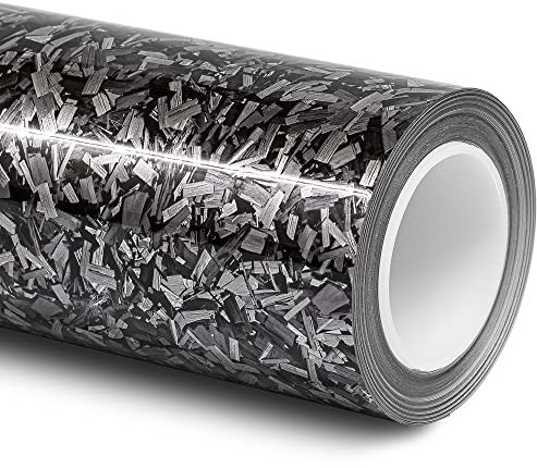 Folindo® 3D Forged Carbon Autofolie Silber Glanz (21,84€/m²) | 5 x 1,52 m | Selbstklebende Luftkanal Folie zur Auto Folierung | Blasenfrei