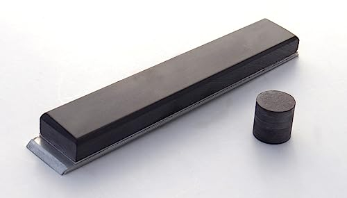 Schleifstein Blauer Belgischer Brocken 150x25x6 mm Körnung 6000 verklebt auf Aluminiumplatte