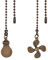 2 Chaînes de Traction pour Ventilateurs, Chaîne à Boules avec Connecteur, Chaîne Décorative en Laiton, pour Ampoule et Cordon de Ventilateur (Ventilateurs et ampoules)