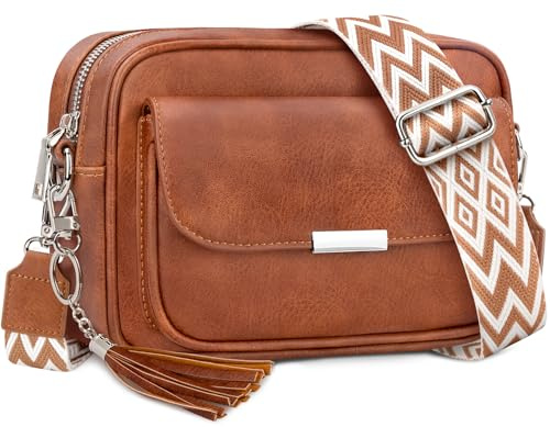 NEWIROVE Sac Bandoulière Femme, Sac à Main Femme Bandoulière En Cuir Pu Pochette Sac A Main Femme Avec Large Sangle Réglable et Amovible Pour Le Shopping, Travail et Voyages, Brun rougeâtre