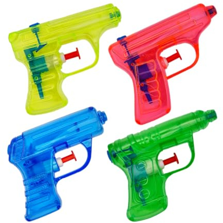 Wasserpistolen Set für Kinder – 4 Stück in Rot, Gelb, Grün & Blau – Wasserspielzeug ab 3 Jahre – Outdoor Spielzeug für Garten, Pool & Strand