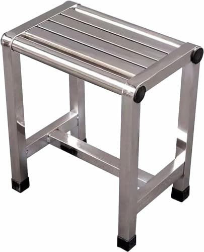 Sgabello da doccia antiscivolo in acciaio inox, per anziani, disabili, incinte, comodo sedile da doccia per sicurezza e comfort (46 Cm)