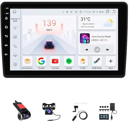 9 Zoll Android 14 Touchscreen Bildschirm Autoradio 2 Din für Fiat Ducato 3 Citroen Jumper Peugeot Boxer 2 2006-2022 mit Kabellosem Carplay Bluetooth GPS Navi Lenkradsteuerung Rückfahrkamera(F3 (6+128G