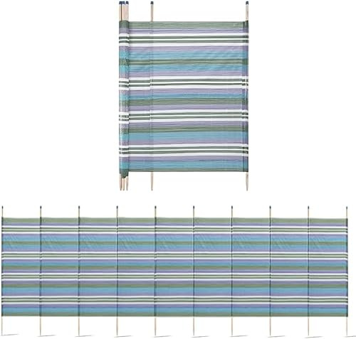 BONAFIDE 10 Pole Windbreak, Festival and Beach Windbreaker, Extra Tall Colorful Wind Break for Camping, Sun Shelter Garden Screen, Caravan Windbreakers, Heavy Duty Wind breakers for Garden (10 POLE)