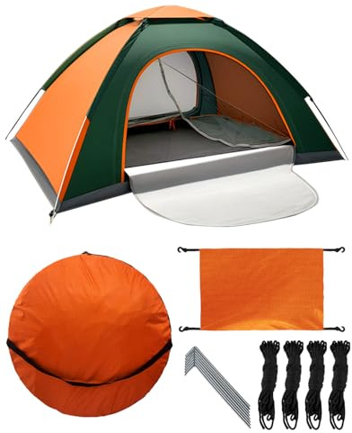 Maraiss Instant Setup Pop Up Tent, Double Doors & Windows, Lightweight Waterproof Sun-Proof Foldable Tent for Outdoor Beach, 2 Man Tent Hiking, Backpacking & Family Camping