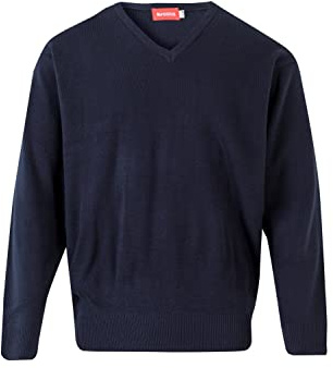 Velilla 104, Jersey Punto Fino Con Cuello En Pico, Color Azul Marino, Talla XL