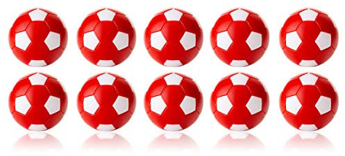 Robertson Kickerball Winspeed 35 mm 10er Set rot-weiß, farbecht, Abriebfest und langlebig, für Tischfußball und Tischkicker