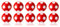 Robertson Kickerball Winspeed 35 mm 10er Set rot-weiß, farbecht, Abriebfest und langlebig, für Tischfußball und Tischkicker