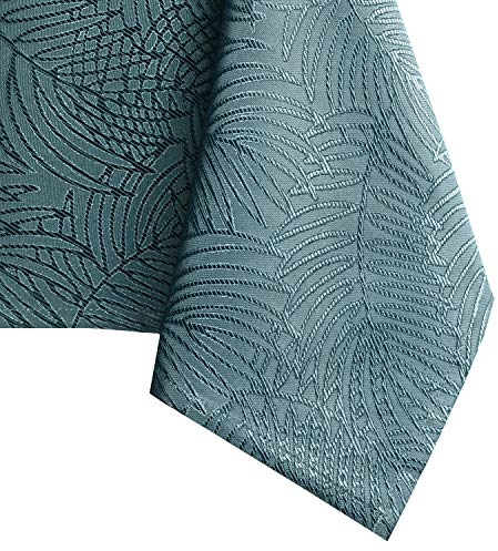 AmeliaHome Tischdecke 120x220 cm Tischtuch Tafeldecke Fleckschutz Lotuseffekt Abwaschbar Wasserabweisend Ornament Gaia Petrol