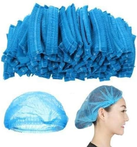 HOT BARGAINS 1000 X Disposable Hair Nets For Catering Blue Non Woven Surgical Caps Size 21 Inch