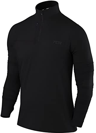 TCA Herr Fusion Långärmad halv-zip löpartröja med Pro QuickDry-teknologi