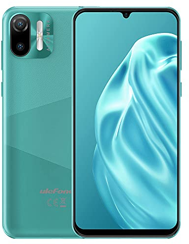 Ulefone 3G Téléphone Portable Debloqué Note 6, 8,5mm Ultra Mince Dual SIM Smartphone,Écran HD+ 6,1'',Fente pour 3 Cartes, Android 11 Go,1Go + 32Go,Caméra 2MP+5MP,Déverrouillage du Visage GPS Vert