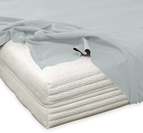 TRAUMSCHLAF kuschelig weiches Feinbiber Haustuch Bettlaken aus 100% Baumwolle ohne Spanngummi in weiteren Farben, Größen 150x250 cm Silber