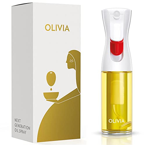 FLAIROSOL OLIVIA Vaporisateur d'Huile en Verre 130ml - Technologie de Pulvérisation Continue avec Contrôle des Portions - Polyvalent pour Cuisine, Salades, Barbecues, Vuisson, etc. (Logo Blanc)