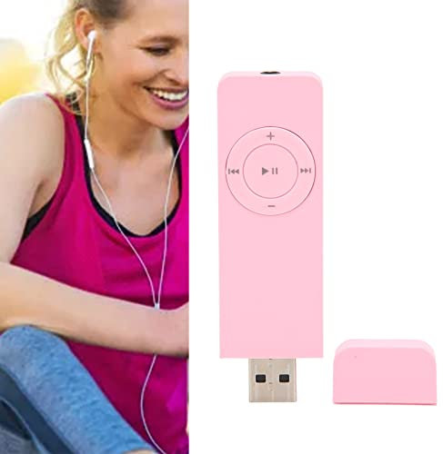 Reproductor de MP3 Portátil de 64 GB Con Auriculares, Música, Sonido HD, 2023 Nuevo U Disk 2 en 1, Para PC Portátil (Rosa)