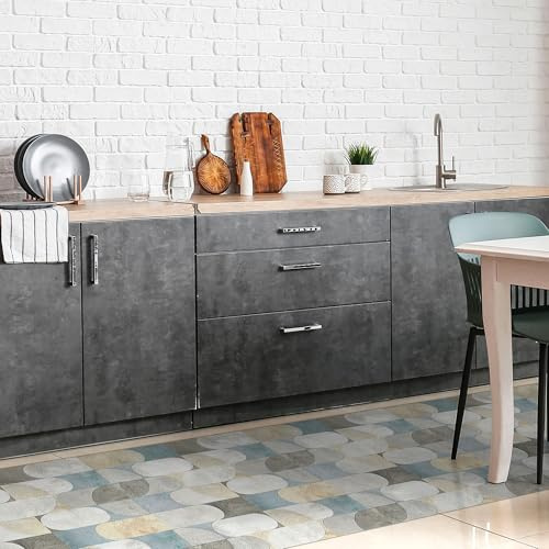 CREARREDA Alfombra Vinílica Cocina y Baño Antideslizante Lavable, Diseño Italiano Moderno, Impermeable, Decorativa, Resistente, Fácil Limpieza, Antimanchas, Higiénica, Made in Italy