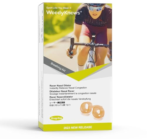WoodyKnows Racer Nasendilatatoren|Sport-Atemhilfe|Weiche athletische Nasenöffnungen|Übungstraining Besser atmen|Sofortige Verbesserung des Luftstroms|Alternative zum Nasenstreifen(M 3er-Pack)