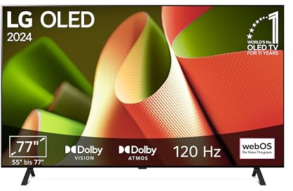 LG OLED77B49LA TV 77 (195 cm) OLED Fernseher (α8 4K AI-Prozessor, webOS 24, Dolby Vision, bis zu 120Hz) [Modelljahr 2024]