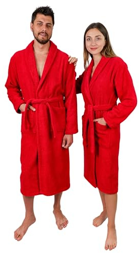 EURO DECO Peignoir de Bain Unisexe avec Serviette de Tête 50x90 cm - S, M, L, XL - Sortie de Bain Absorbante en Éponge Douce, Col Châle - 100% Coton 450g/m² OEKO-TEX®