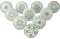 Ajuny Lot de 10 Boutons de Meuble en Céramique Vert et Blanc – Poignées Imprimées Fait Main pour Armoires de Cuisine, Placards de Salle de Bain, Tiroirs & Commode – Poignées Décoratives