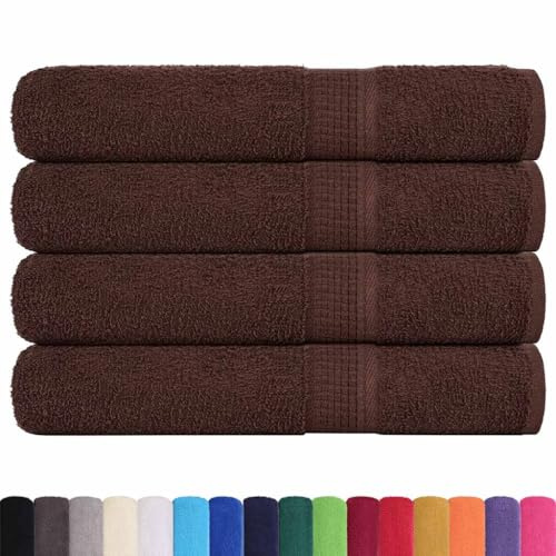 vidaXL Serviettes de Sauna 4 pcs Marron 80x200 cm 360 g/m² 100% Coton, Serviette, Serviette de Bain, Serviette en Coton