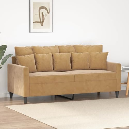 Willood Sofá de 2 Plazas, Asiento con Reposabrazos Respaldo, Sillón de Descanso Relax Televisión, Sofá Tapizado para Salón, Tela Marrón