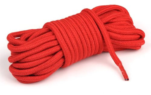 10 m Bondage Seil aus weicher Baumwolle – BDSM Seil für Anfänger Fortgeschrittene – SM Fesselset für erotische Rollenspiele – flexibles Seil für Fesseln und Bondage