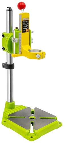 Soporte de taladro giratorio 90 ° con mesa de trabajo, soporte profesional para taladro de mano de altura ajustable