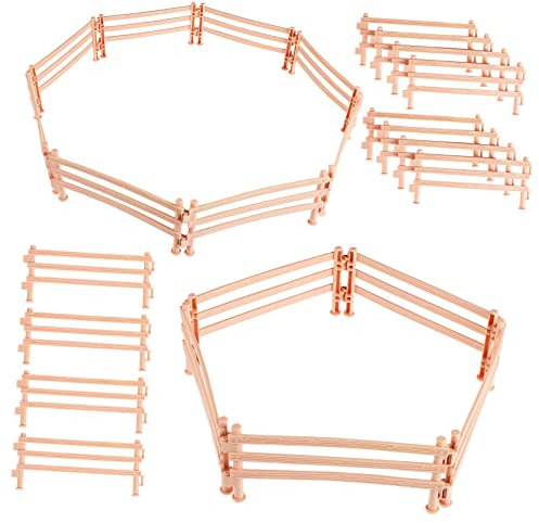 BESTonZON Lot de 50 Clôtures Beiges – Construisez Votre Propre Ferme avec Un Modèle De Clôture De Grange Et des Accessoires pour Panneaux De Clôture