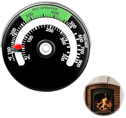 wilcractk Termometro Forno/BBQ/Fumatori 1 Pezzo - Termometro per Forno in Acciaio Inox, Quadrante Preciso - per Caminetti, Stufe a Legna, Griglie e Piani di Cottura