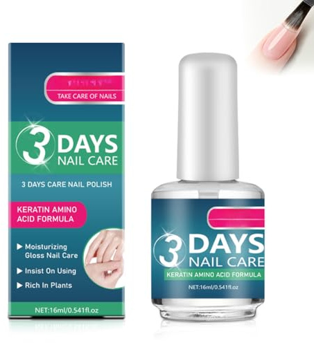 3 Days Nail Care - Nail Care Oil with Keratin Amino Acid Formula - Nail Growth Treatment Nail Repair Daily Strengthening Nourishment - Nail Oil Treatment for Damaged Nails 16ml