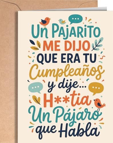 Tarjeta Felicitación de Cumpleaños Graciosa para familiar o amigo - Tarjeta Feliz Cumpleaños Original - Tarjeta Regalo de Cumpleaños para madre, padre, hijo, hija, amiga, amigo - EU 331