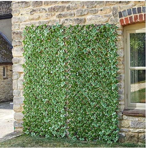 Garden Mile Leaf Trellis Panel Fence Privacy Screen for Garden Artificial Trellis Living Wall Panel Flower Expandable Trellis Privacy Fence Screening (Ivy Leaf, Large)