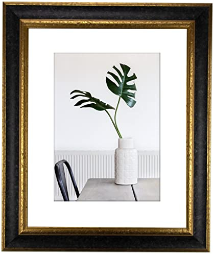 myposterframe Bilderrahmen Echtholz 40 x 60 cm Dysnomia – Edler Barockrahmen für Bilder, Photos & Gemälde – Hoch- & Querformat möglich – Schwarz Gold