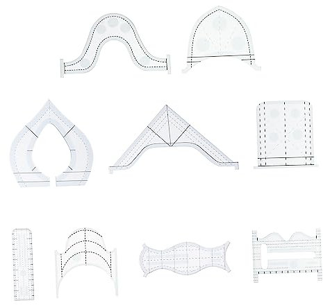 COHEALI 9stücke Teiliges Nählineal Patchwork Lineal Aus Acryl Quilting Ruler Für Praktische Nähvorlagen Für Effizientes Arbeiten Langlebig Und Einfach Zu Bedienen
