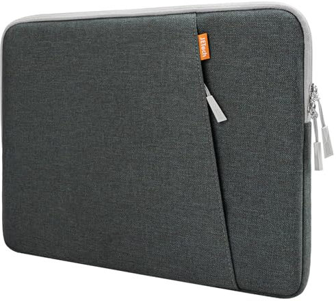 JETech Laptop Hülle für 16 Zoll MacBook Pro (M4 / M3 / M2 / M1, 2019-2024), wasserdichte Laptoptasche mit Tasche, Kompatibel mit 16 Zoll Notebook (Dunkelgrau)