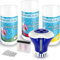 Pool-Starter-Set bestehend aus Chlorgranulat, Chlormultitabs, ph-Minus, Dosierschwimmer, 1 Wassertestkit pH/Cl, Wasserpflegeanleitung