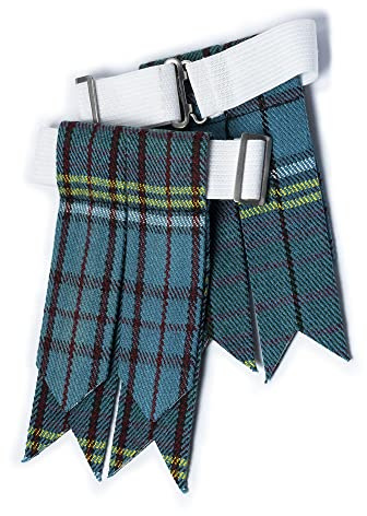 Kilt strumpor blixtar för män med tunga spännjusterare, enkla och tartan strumpor kiltblixtar/akryl ull strumpeband spetsig, Anderson, en storlek
