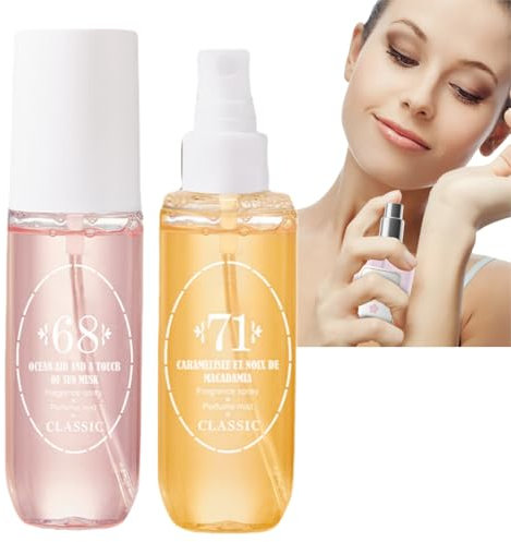 2PCS Brazilian Perfume Body Spray,Hair & Body Perfume Spray Mist,Fruity Body Spray,Fruity and Floral Body Fragrance,Hair Perfume Mist,Long Lasting Oil Perfume,Natural Moisturizing Body Splash