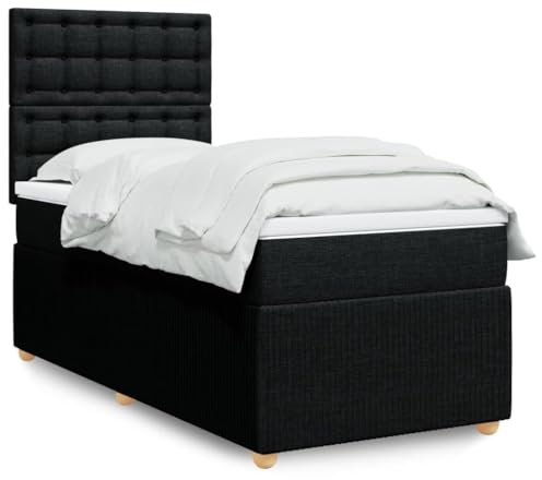 qohoio Boxspringbett mit Matratze Schwarz 90x190 cm Betten Bett Mit Matratze Bett Boxspringbett Schlafzimmer MöBel Stoff - 3291927