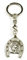 Porte-clés St Christophe fer à cheval, métal argenté, contour diamantée