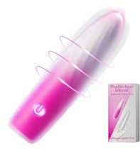 Mini Bullet Vibrator for Women with 10 Vibrating, Dual-Layer Silicone Ultra Soft Vibrators G Spot Dildo Clitoral Pocket Stimulator Quiet Small Personal Massager for Anal Lipstick Sex Toys Rose & White
