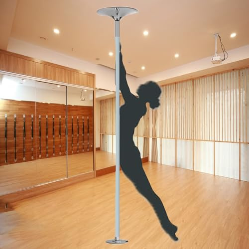 Barra Pole Dance Barras de Pole Dance de 360 ​​Grados con Envoltura de Silicona, Barra de Stripper de 45 mm, Barra Estática Giratoria y Extraíble, Barras de Fitness Profesionales Ajustables(Blue)