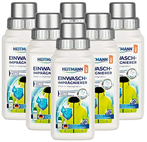 HEITMANN Bionic Care Imprägnierer 250ml: Wäscheschutz für jede Wetterlage - idealer Kleidungsschutz für Outdoor,- Sport- und Funktionskleidung, PFC-frei, 6er Pack