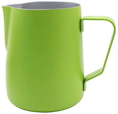 Abcsea 1 Pezzo Bricco per Latte in Acciaio Inox, Brocca di Latte, Brocca in Acciaio Inox, Montalatte Latte, Schiuma di Latte, caffè Latte Art Penna caffè, Verde 350ml/12oz