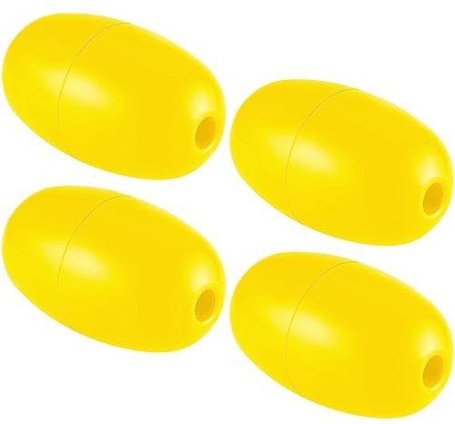 Lewtemi 4 Pcs Buoys Floats Rope Floats Marine, 4.72'' x 2.75'', 3/5'' Hole Deep Water Fishing Marker Buoys Bulk for Boats Swimming Kayak Crabbing Trail Dock Pool (Yellow)