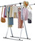 Solerconm Séchoir à Linge Pliable, Étendoir à Linge Extensible Tubes Durable et Solide en Fer Charge maximale 50KG, Sèche-Linge Porte-vêtements pour Intérieur et Extérieur (Argent)